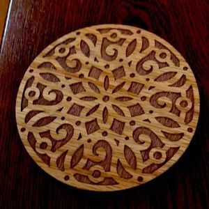 Carved wood wall hanging